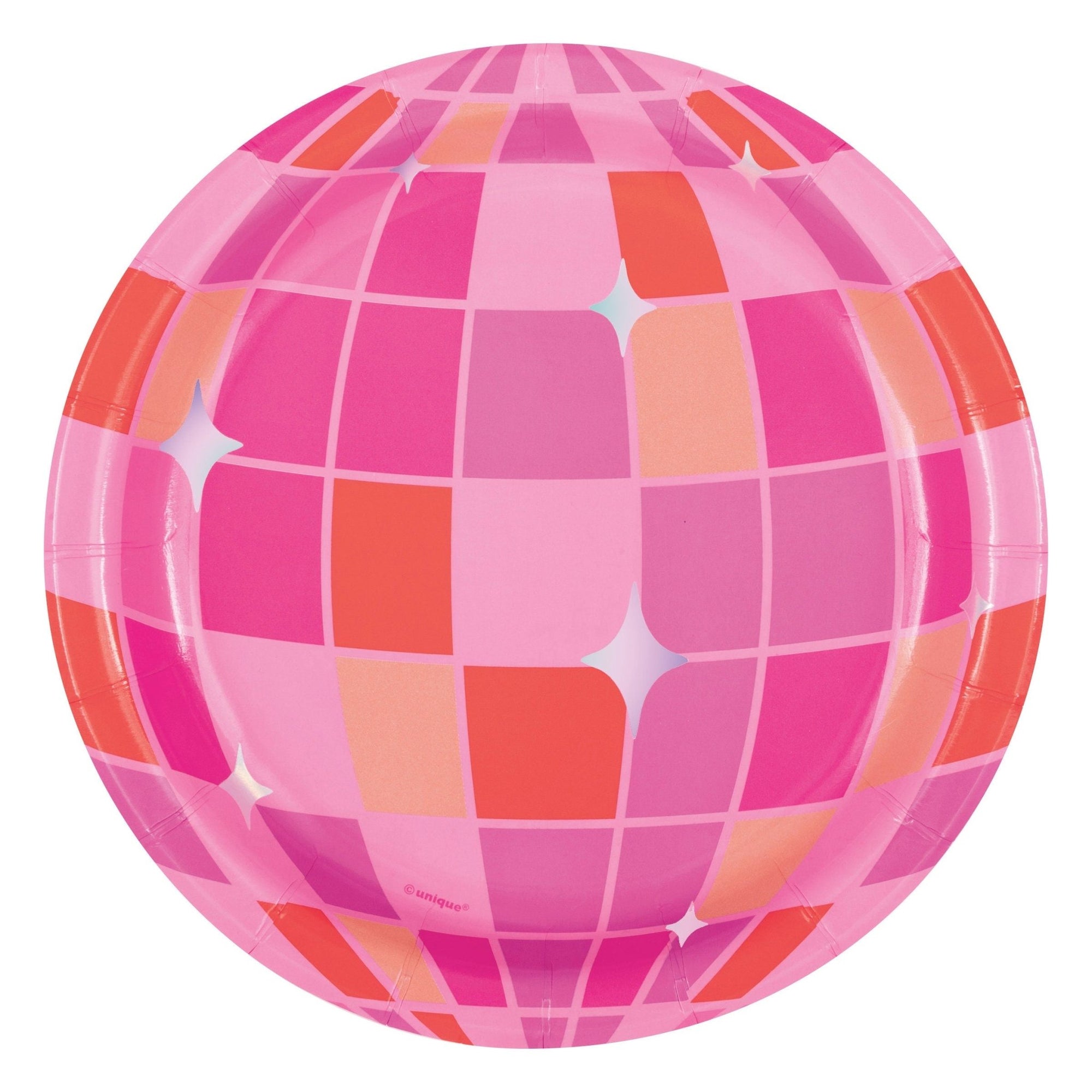 Pink Disco Ball Party Plates - Stesha Party