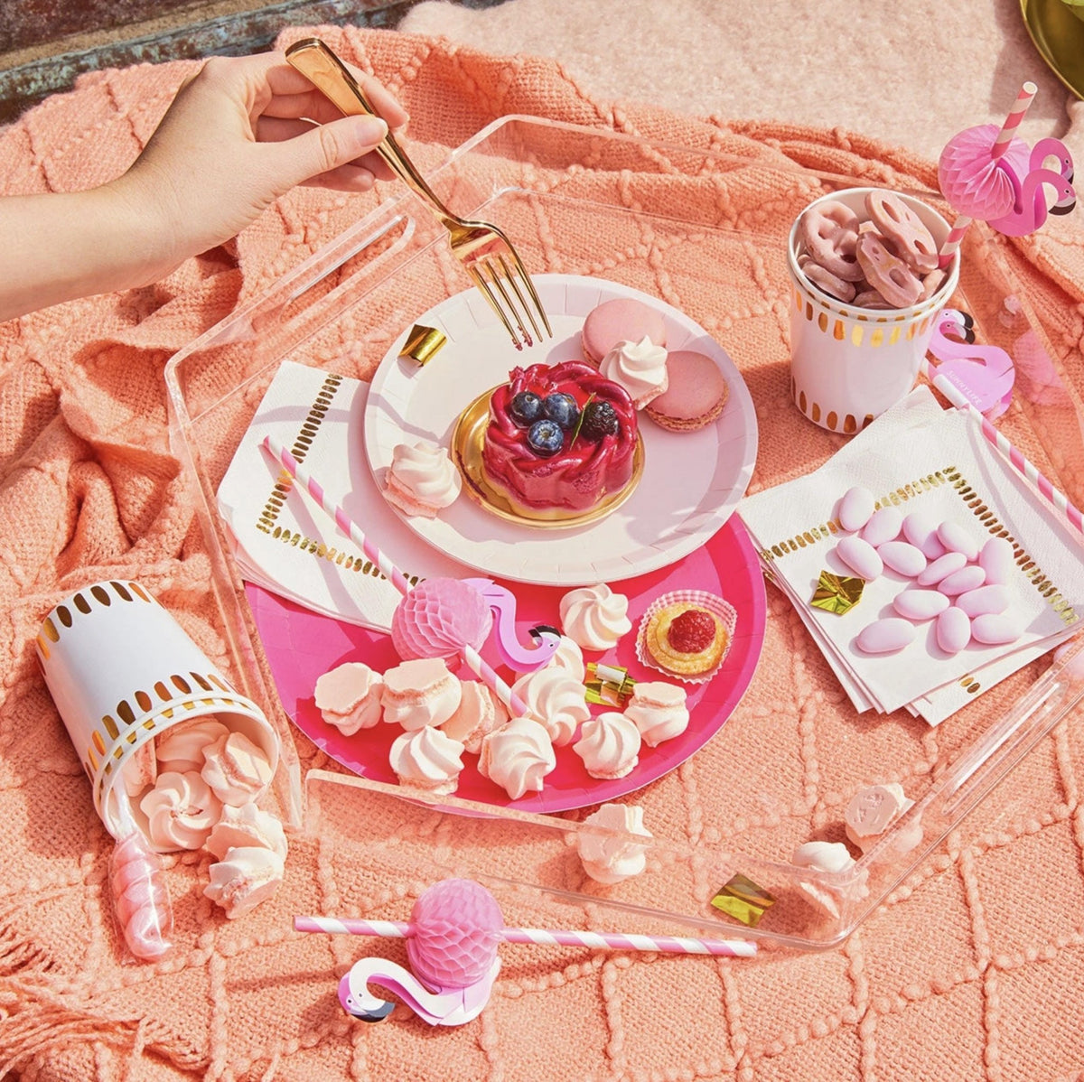 Pink Flamingo Straws 10ct - Stesha Party