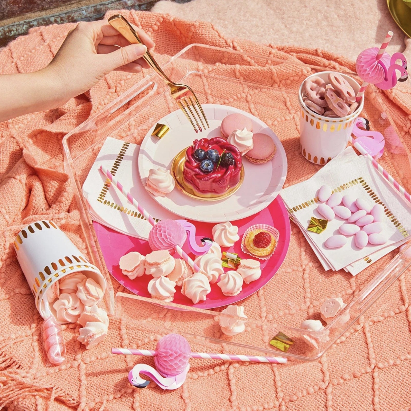 Pink Flamingo Straws 10ct - Stesha Party