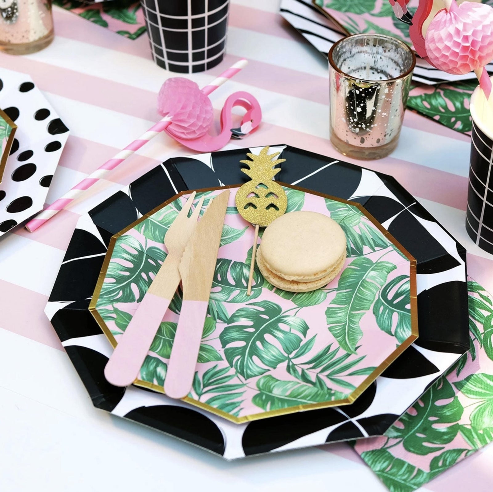 Pink Flamingo Straws 10ct - Stesha Party