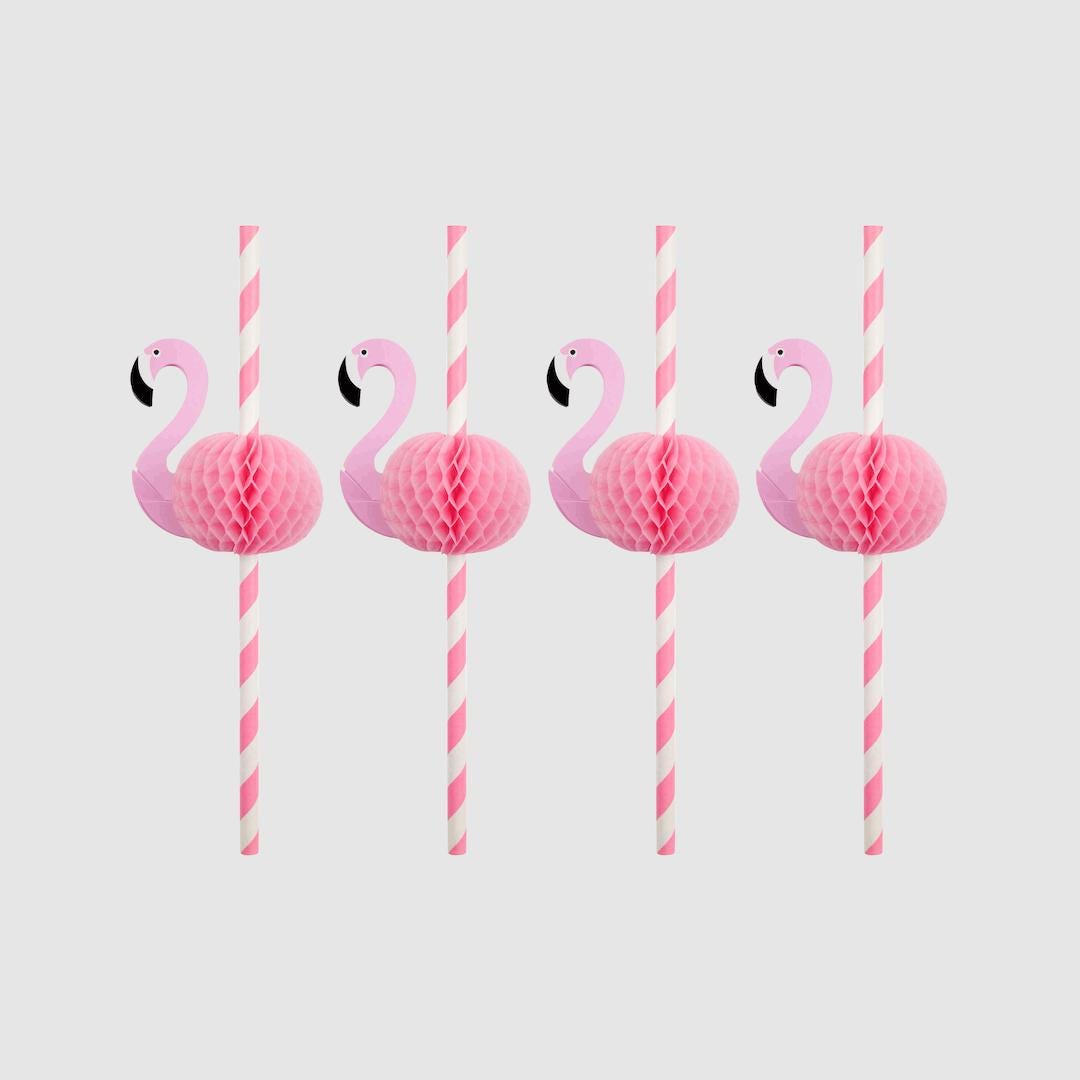 Pink Flamingo Straws 10ct - Stesha Party