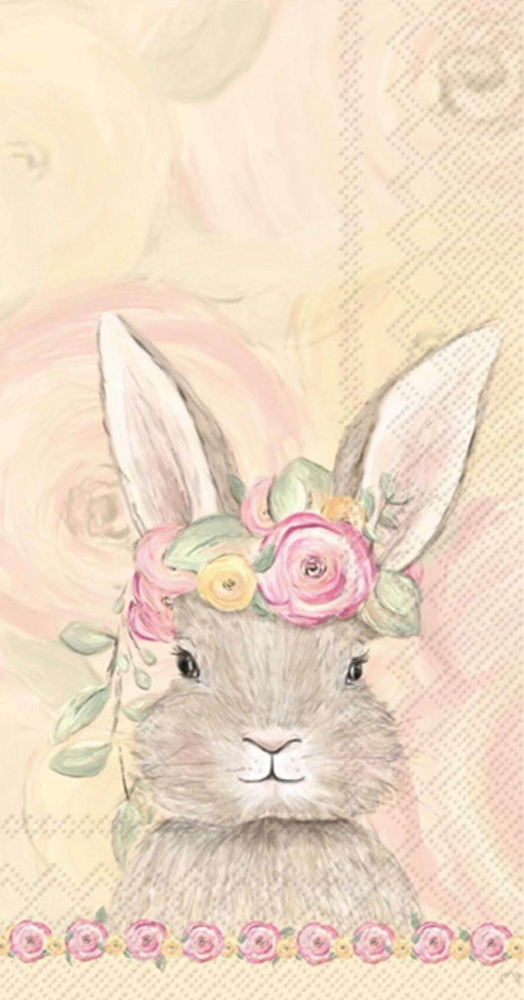 Pink Floral Bunny Guest Towels 16ct
