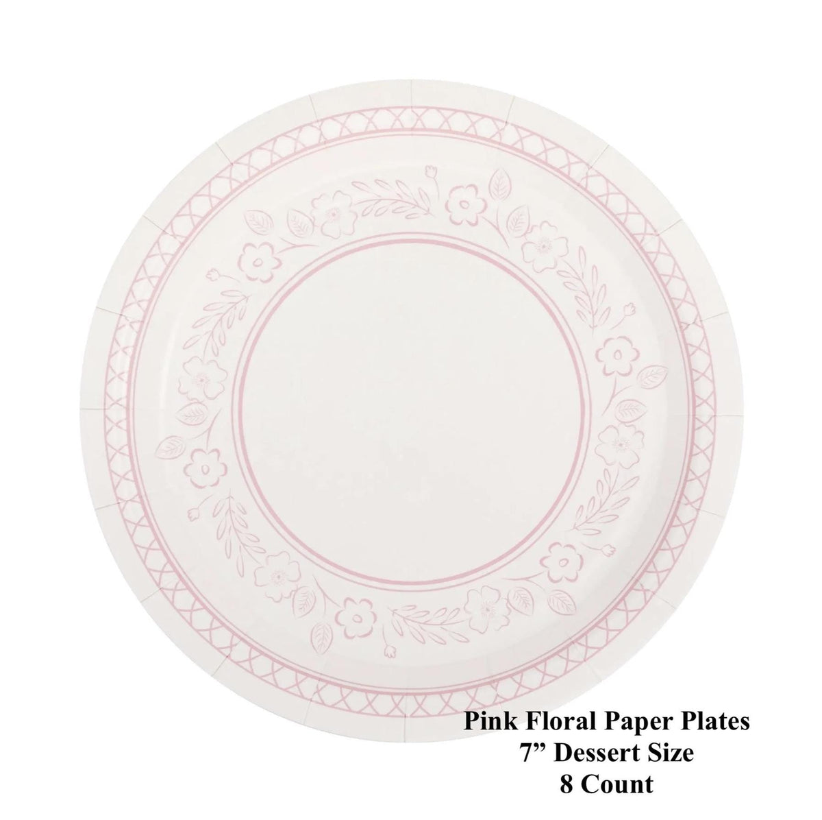 Pink Floral Cake Plates - Stesha Party