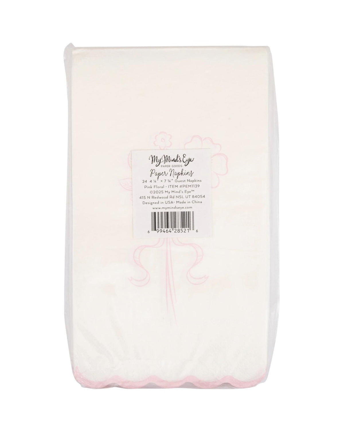 Pink Floral Coquette Dinner Napkins 24ct - Stesha Party