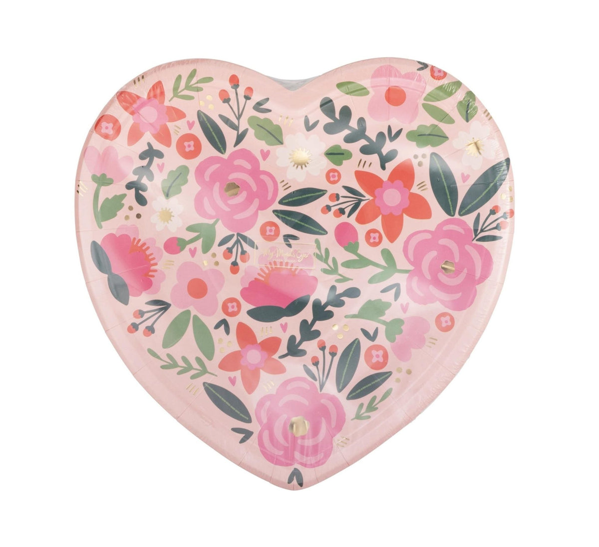 Pink Floral Heart Plates - Stesha Party