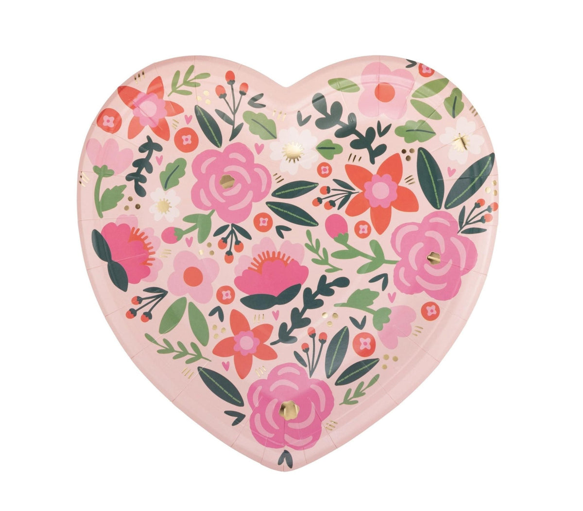 Pink Floral Heart Plates - Stesha Party