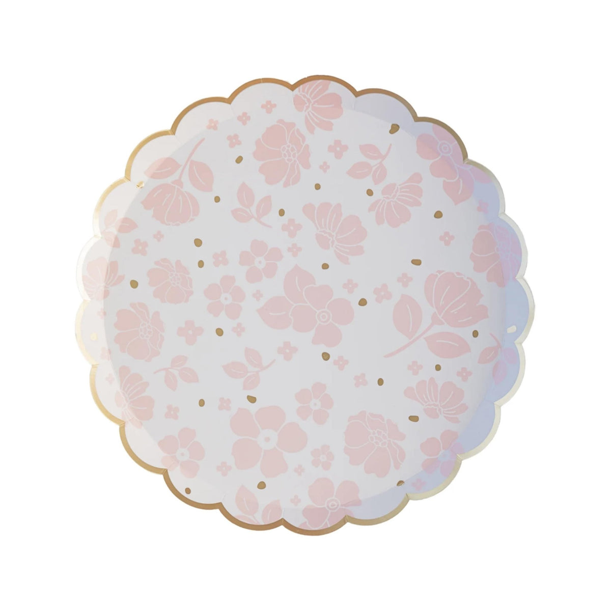 Pink Floral Paper Dessert Plates 8ct - Stesha Party