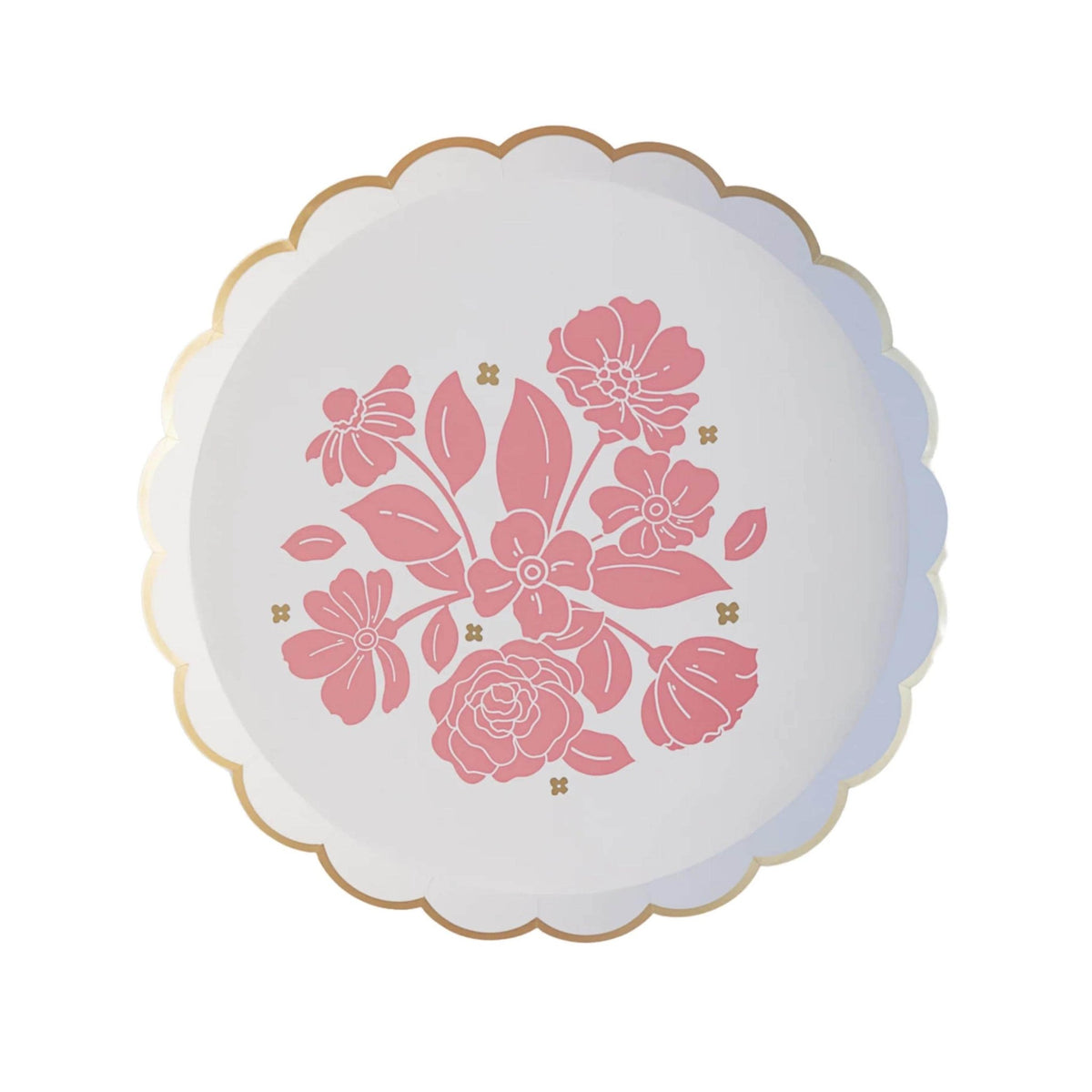 Pink Floral Paper Dessert Plates 8ct - Stesha Party