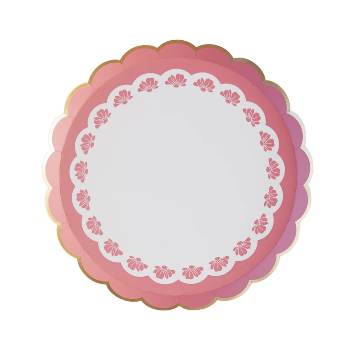 Pink Floral Paper Dessert Plates 8ct - Stesha Party