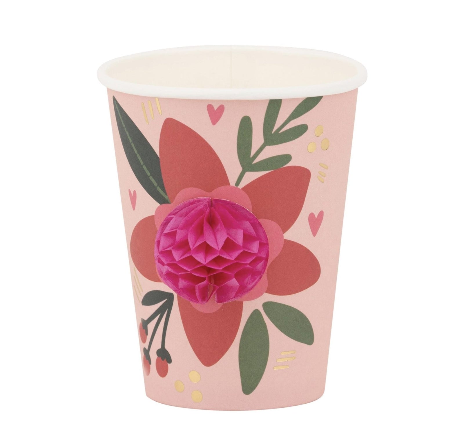 Pink Floral Party Cups - Stesha Party