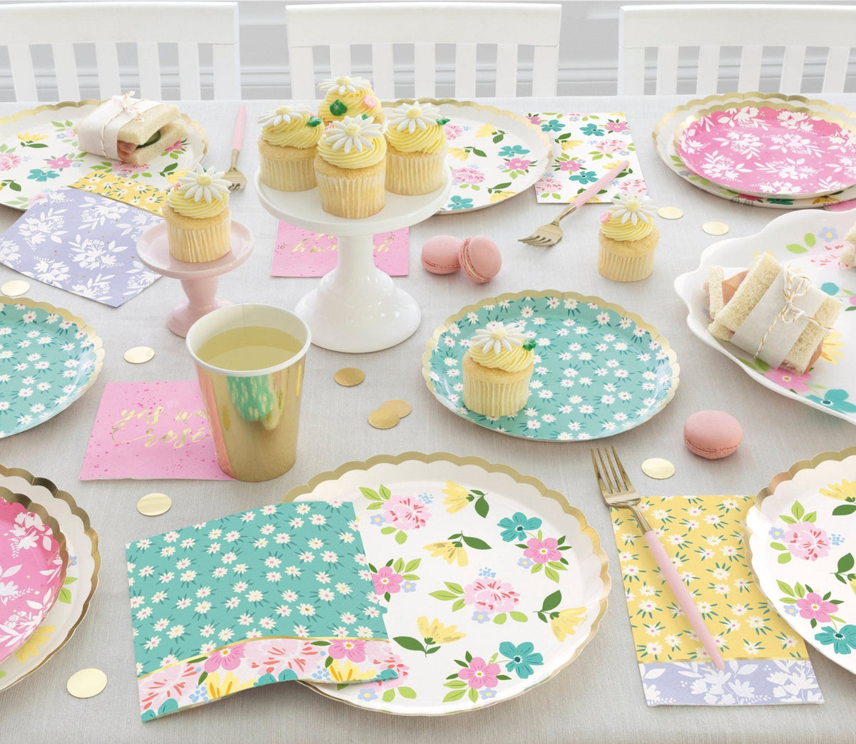 Pink Floral Party Plates 8ct - Stesha Party