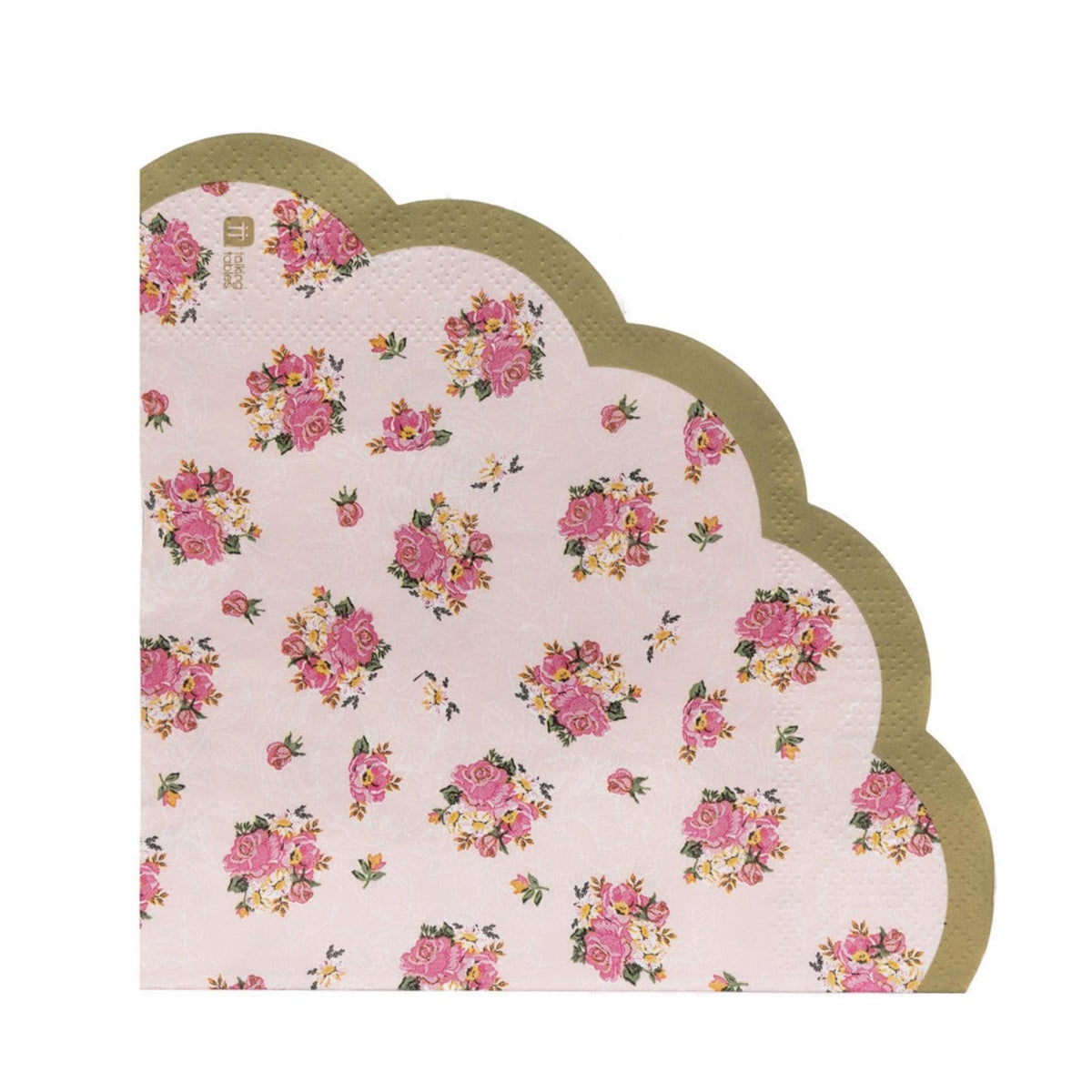 Pink Floral Scalloped Napkins 20ct - Stesha Party