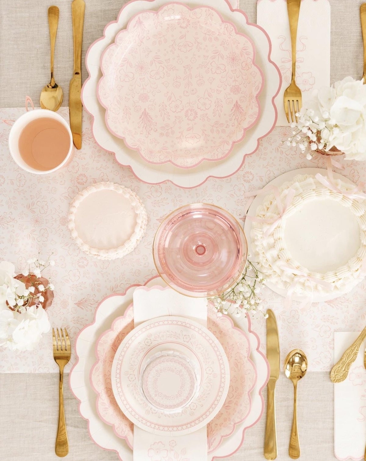 Pink Floral Table Runner - Stesha Party