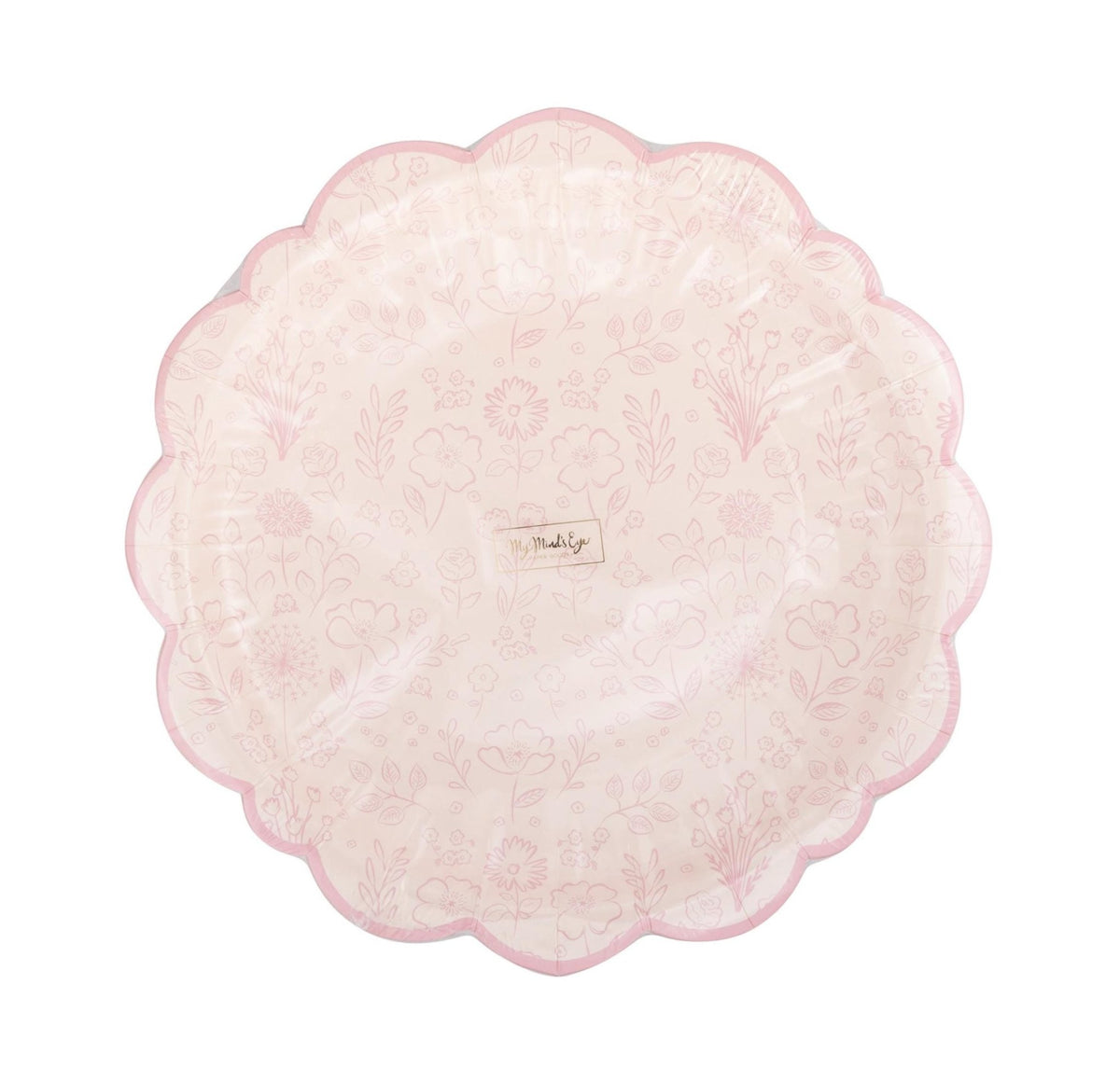 Pink Floral Toile Paper Dinner Plates - Stesha Party