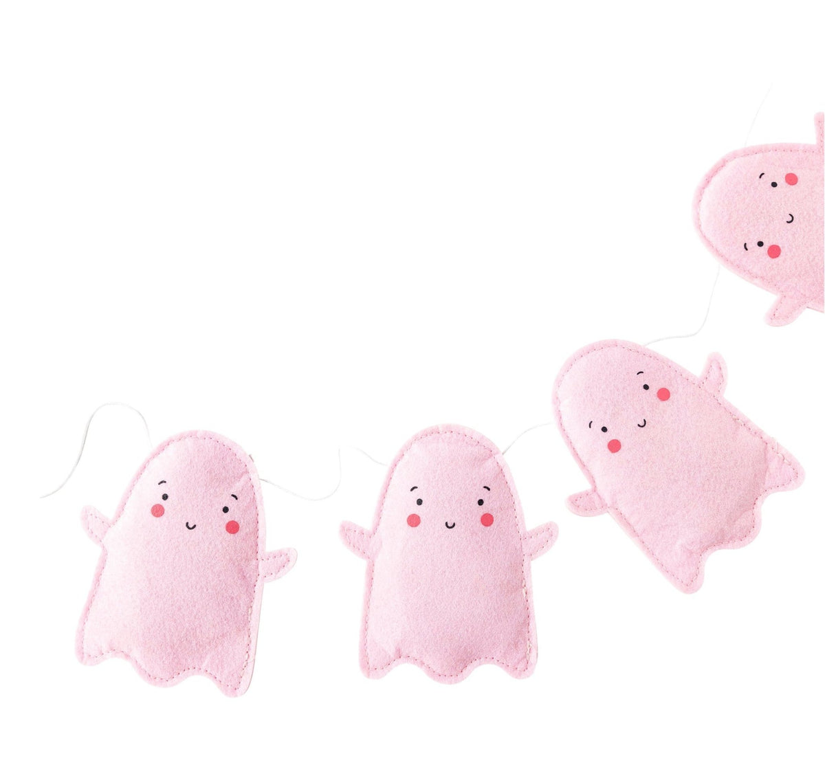 Pink Ghost Felt Banner - Stesha Party