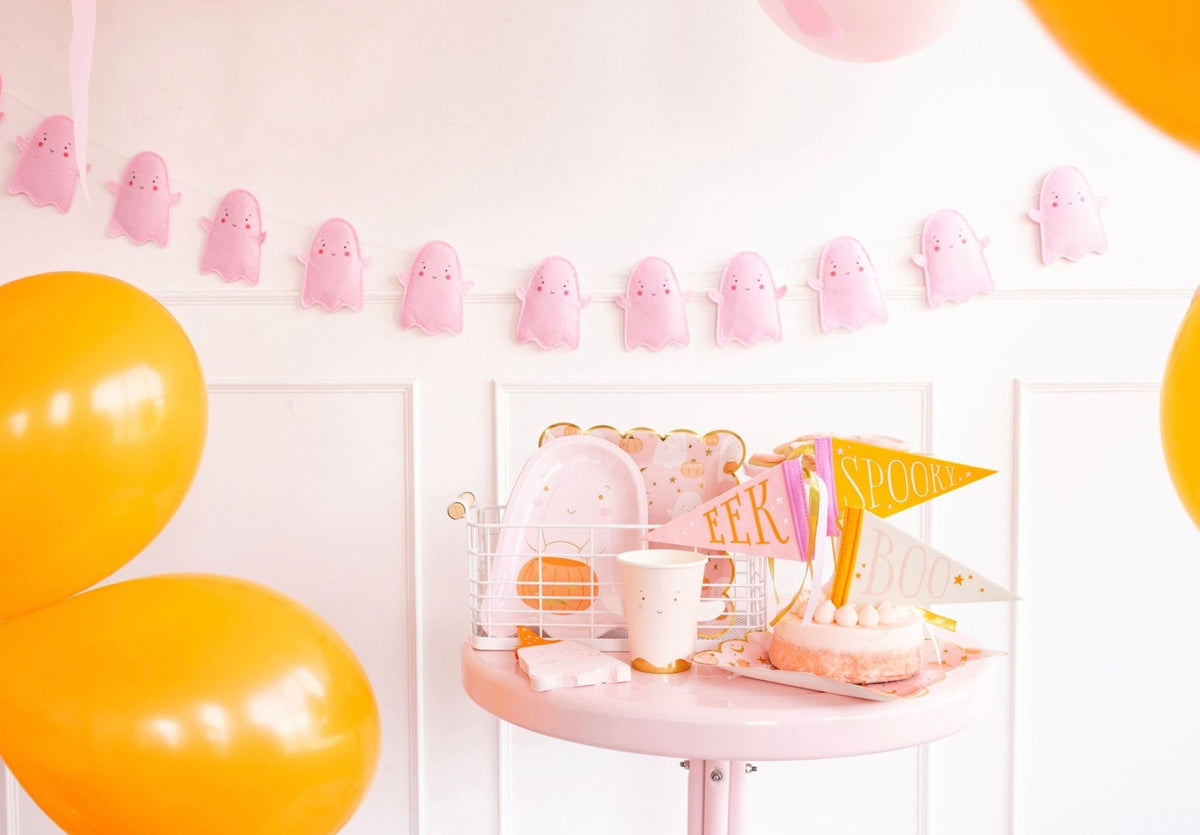 Pink Ghost Felt Banner - Stesha Party