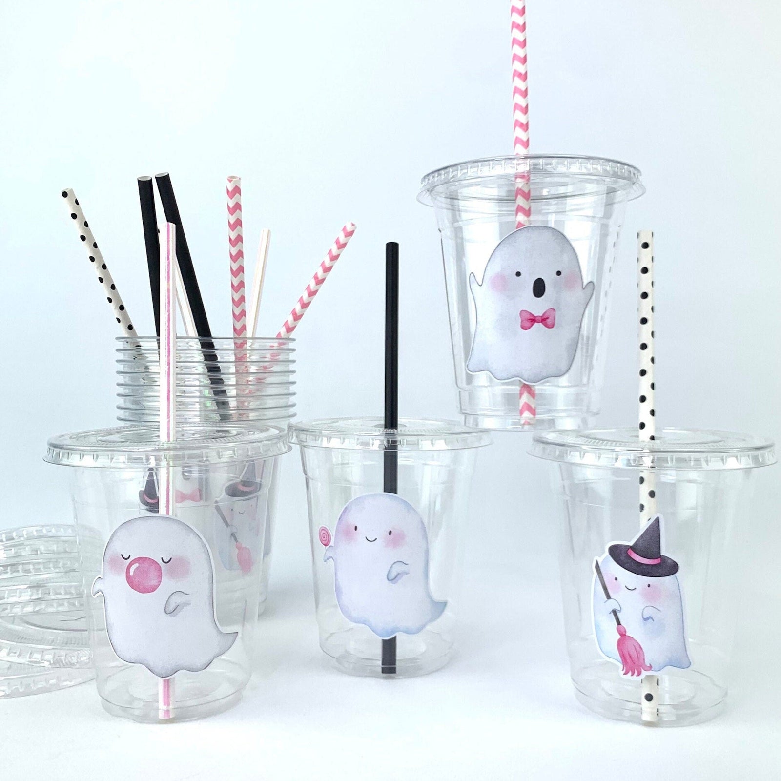 Pink Ghost Party Cups - Stesha Party