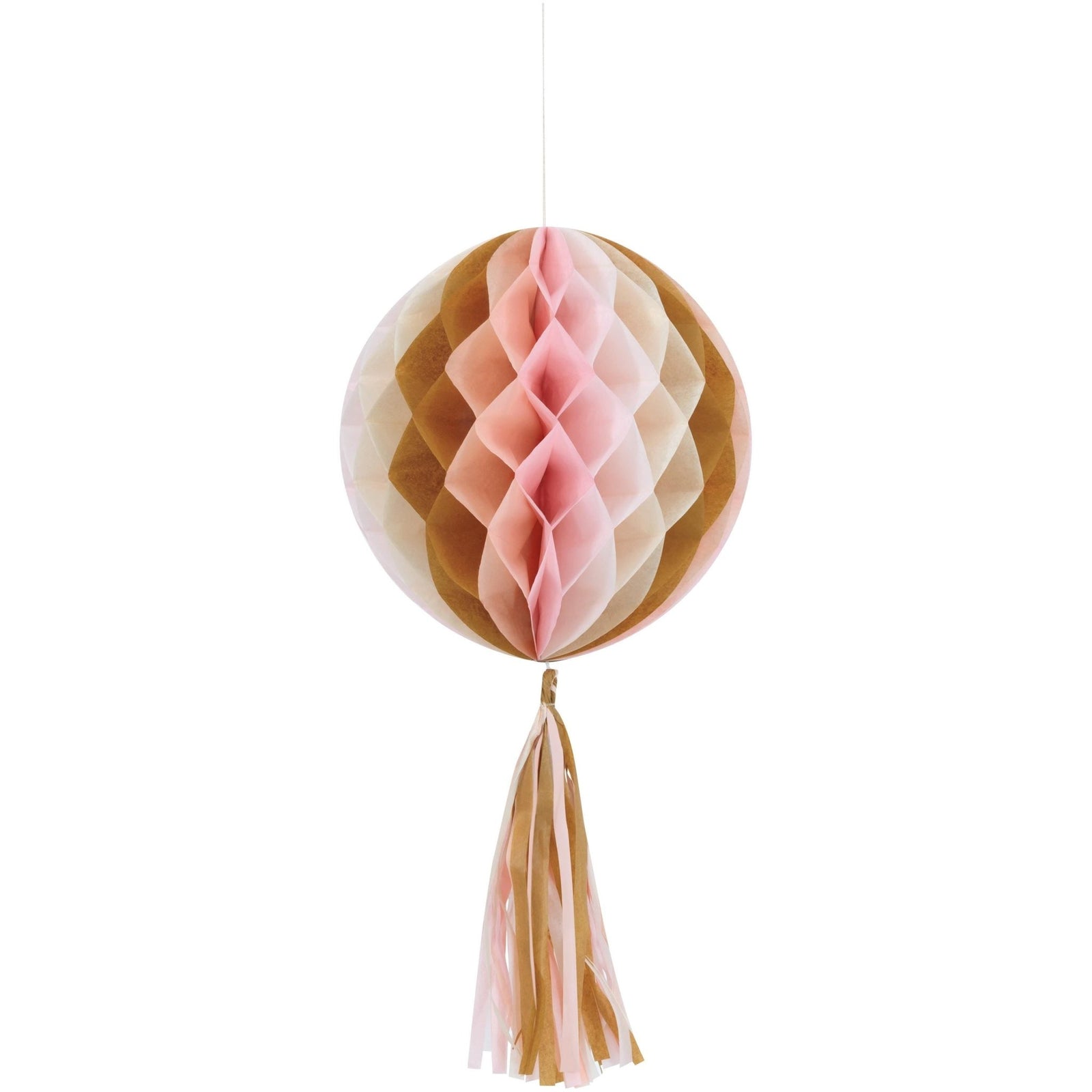 Pink & Gold Honeycomb Ball Decorations Set of 3 - Stesha Party