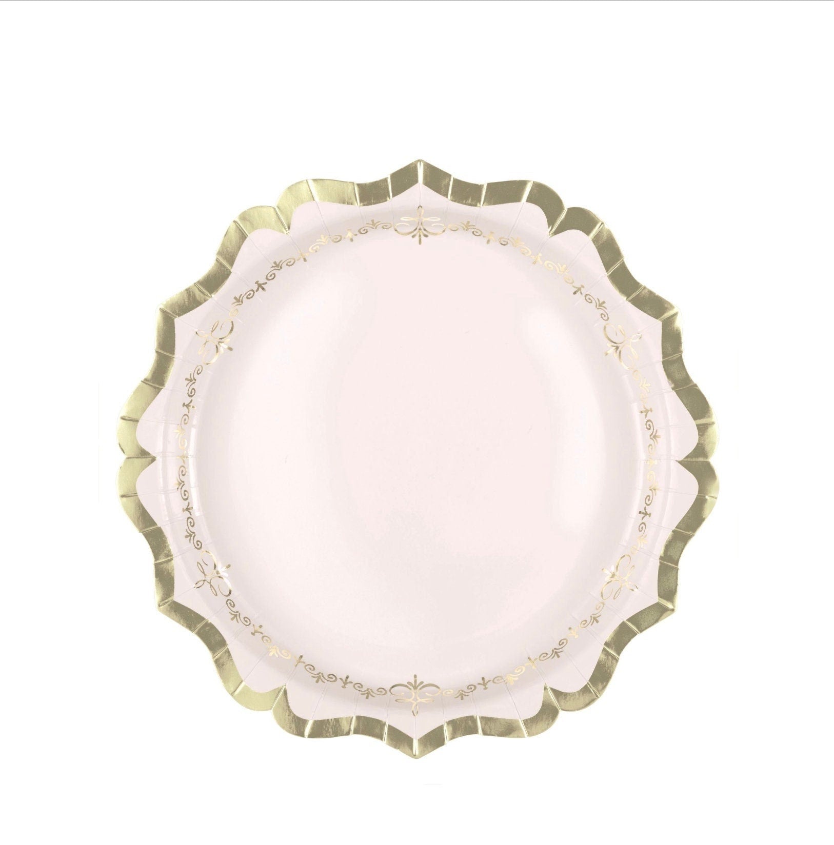 Pink & Gold Paper Dinner Plates - Stesha Party