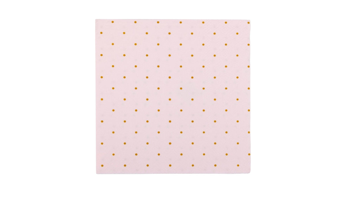 Pink &amp; Gold Polka Dot Napkins - Stesha Party