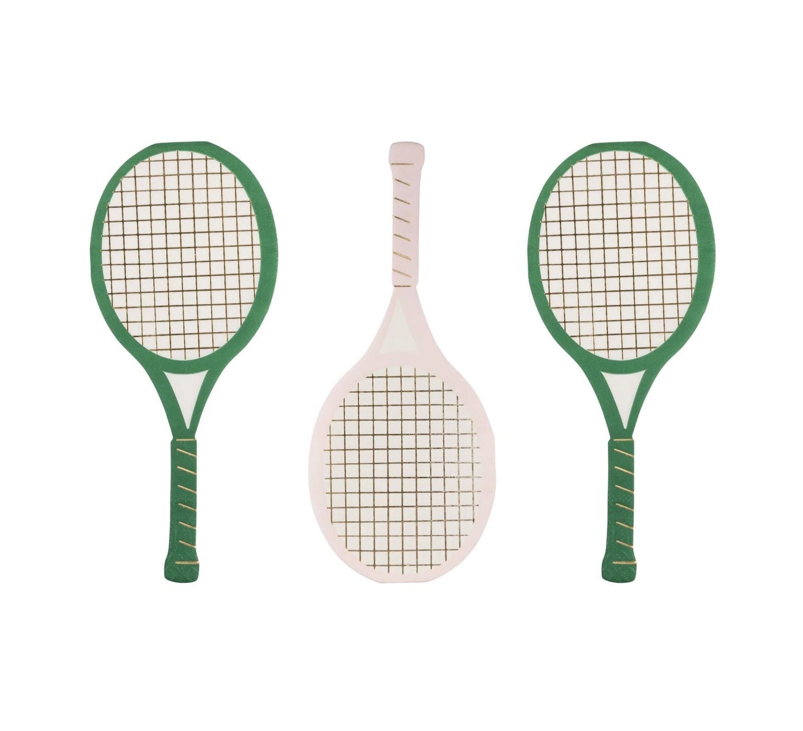 Pink & Green Tennis Racket Napkins - Stesha Party