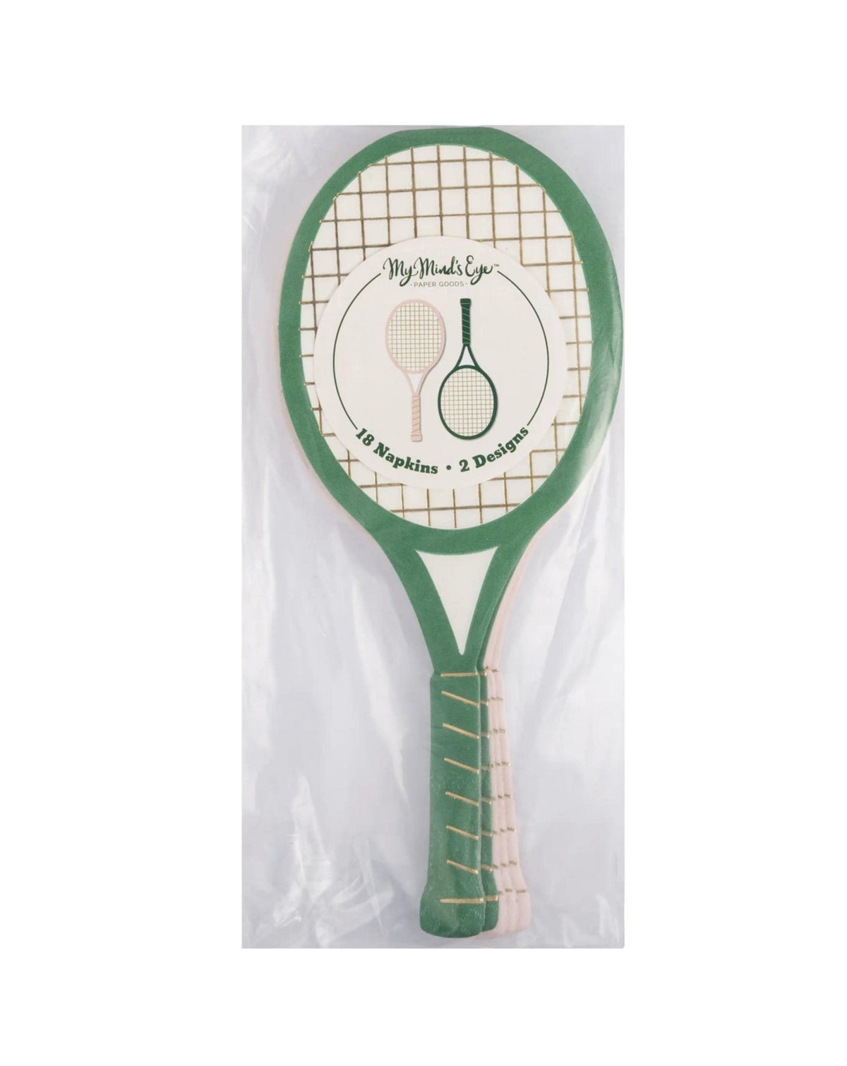 Pink & Green Tennis Racket Napkins - Stesha Party