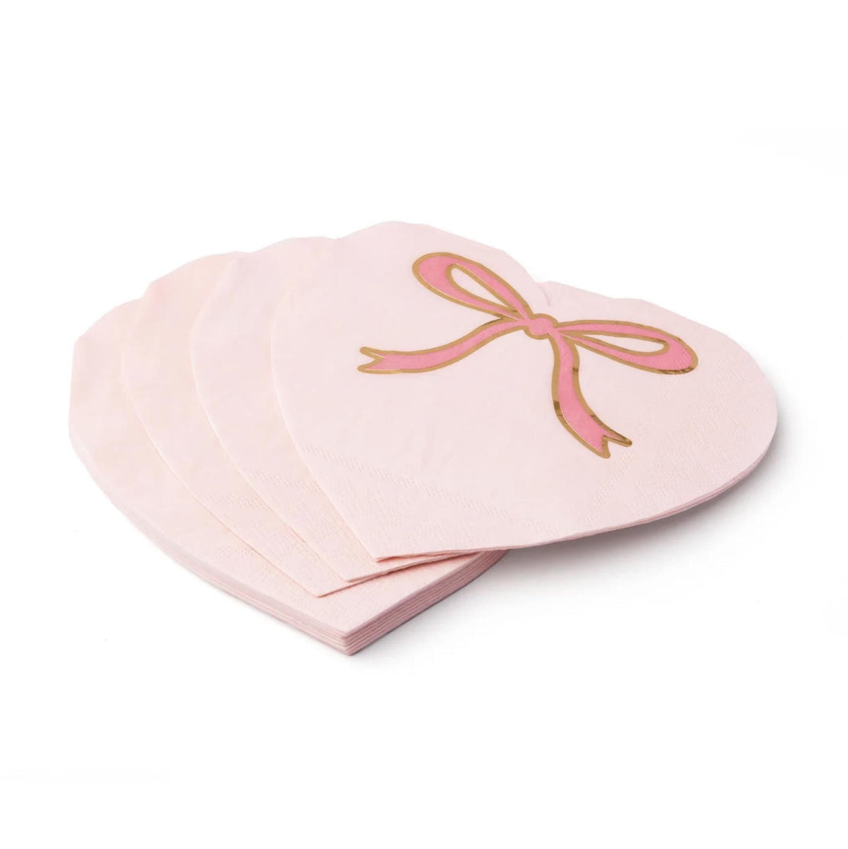 Pink Heart Bow Napkins - Stesha Party