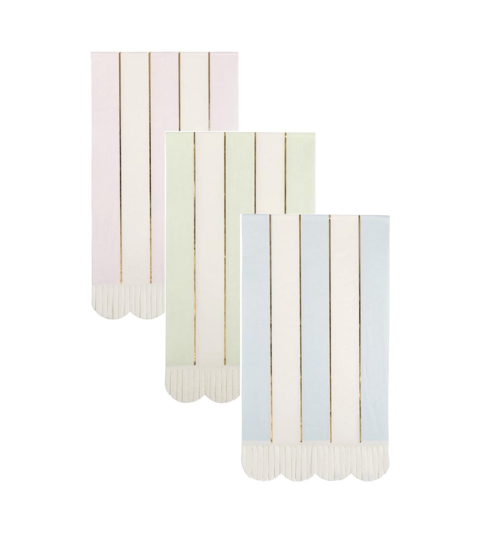 Pink, Mint & Blue Pastel Striped Napkins 18ct - Stesha Party
