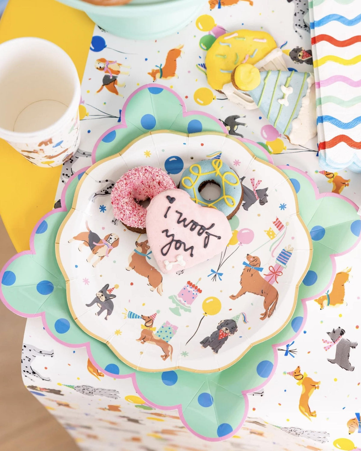 Pink & Mint Polka Dot Party Plates - Stesha Party