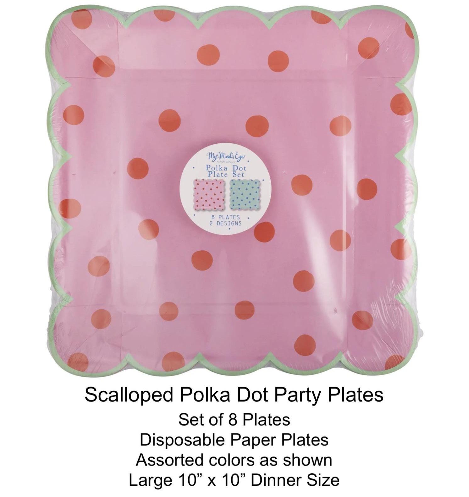 Pink & Mint Polka Dot Party Plates - Stesha Party