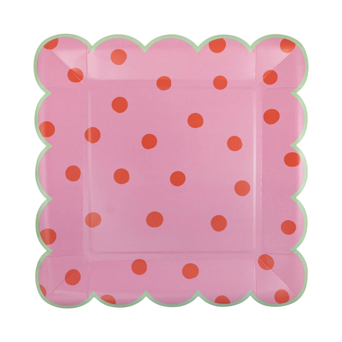 Pink & Mint Polka Dot Party Plates - Stesha Party