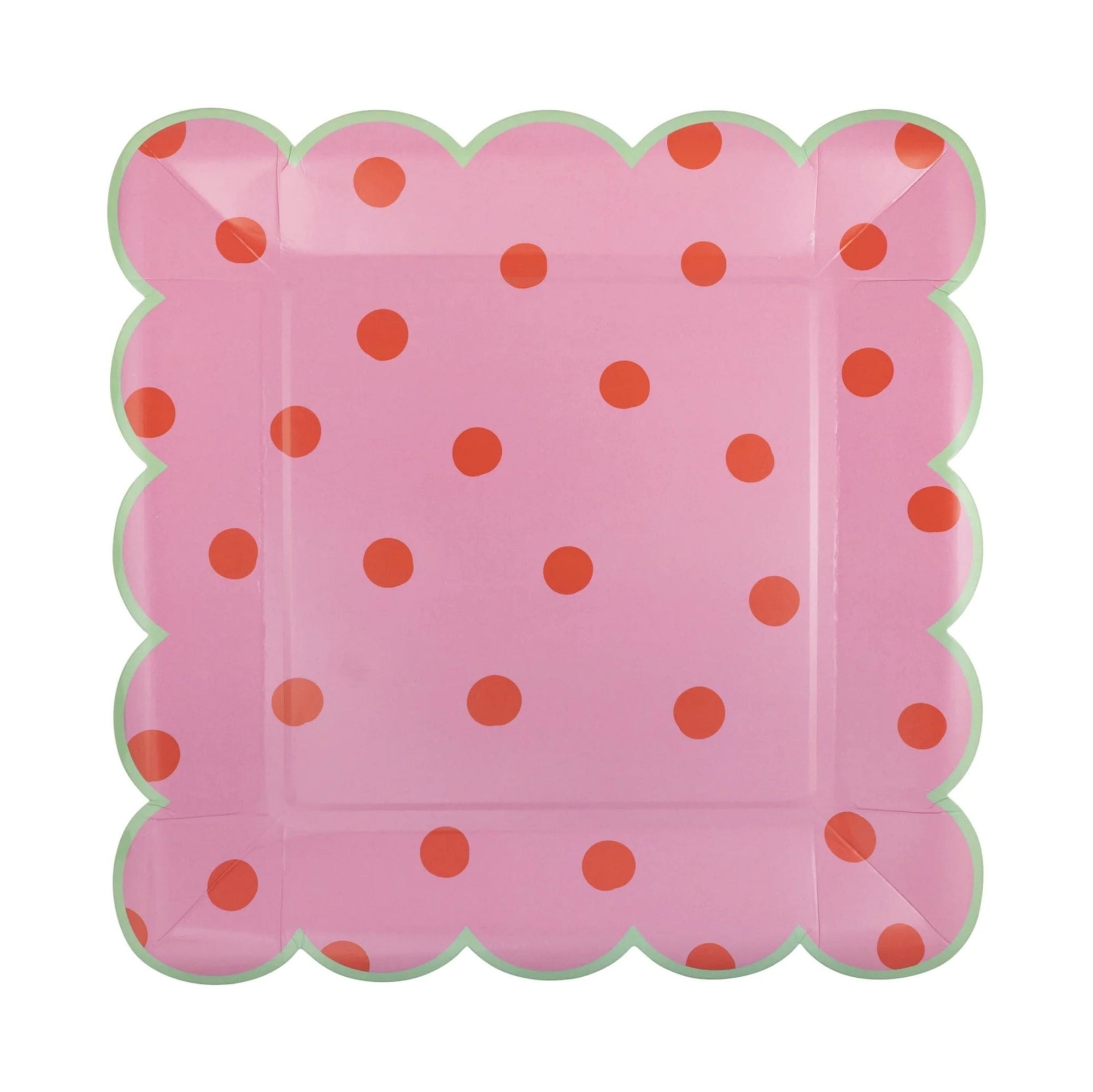 Pink & Mint Polka Dot Party Plates - Stesha Party