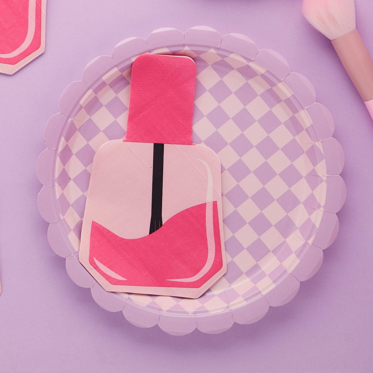 Pink Nail Polish Shaped Napkins 16ct - Stesha Party