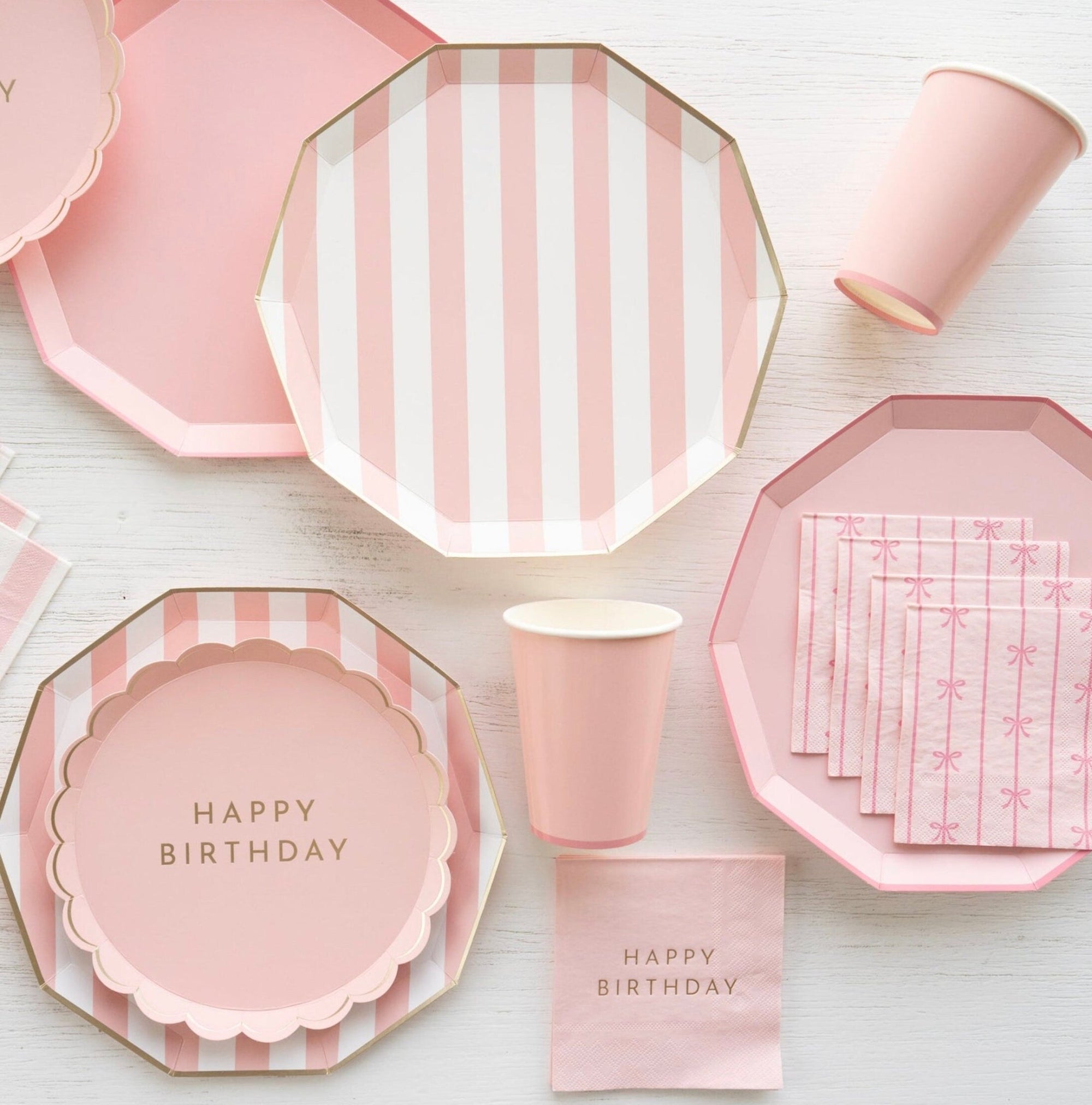 Pink Paper Dinner Plates - Stesha Party