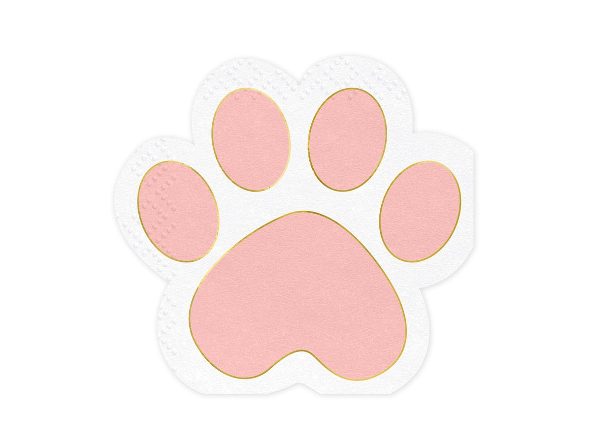 Pink Paw Print Napkins - Stesha Party