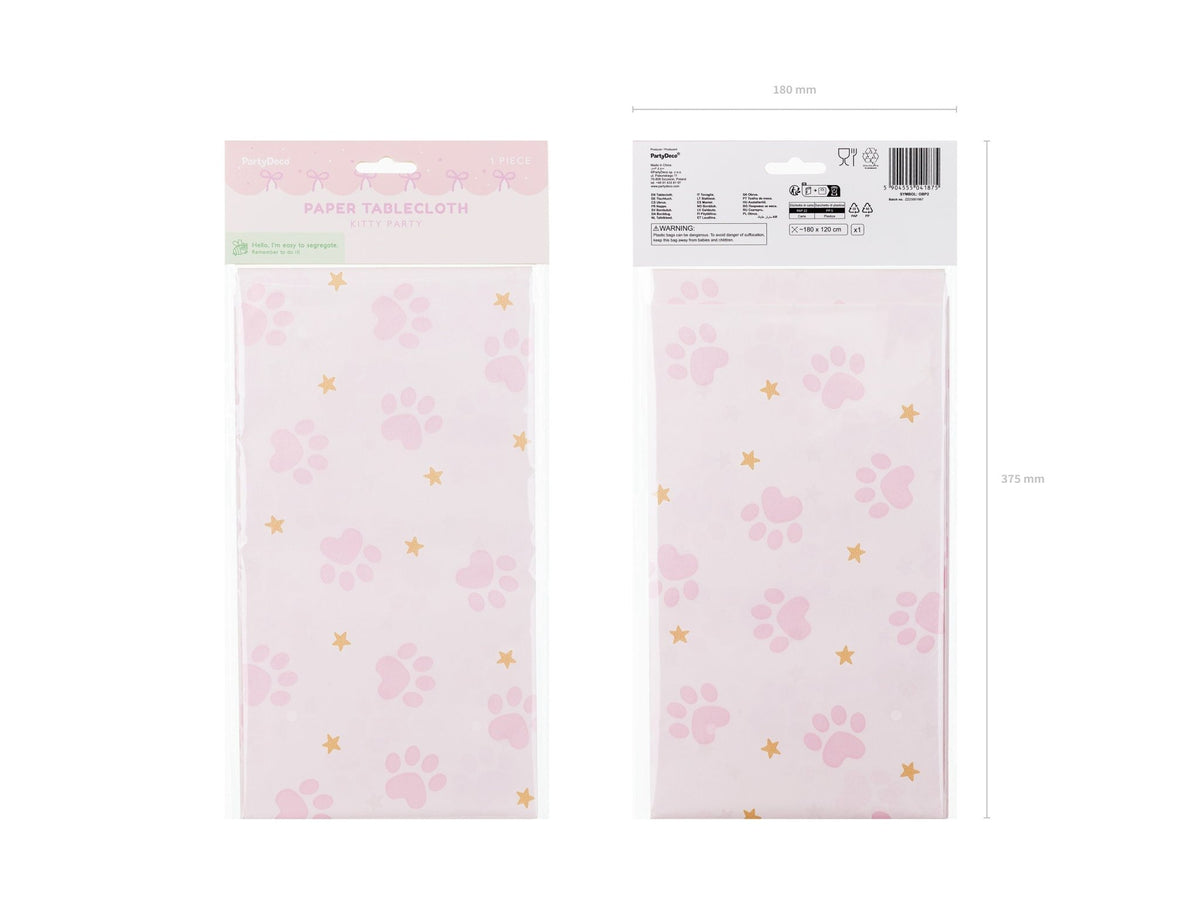 Pink Paws Tablecloth - Stesha Party