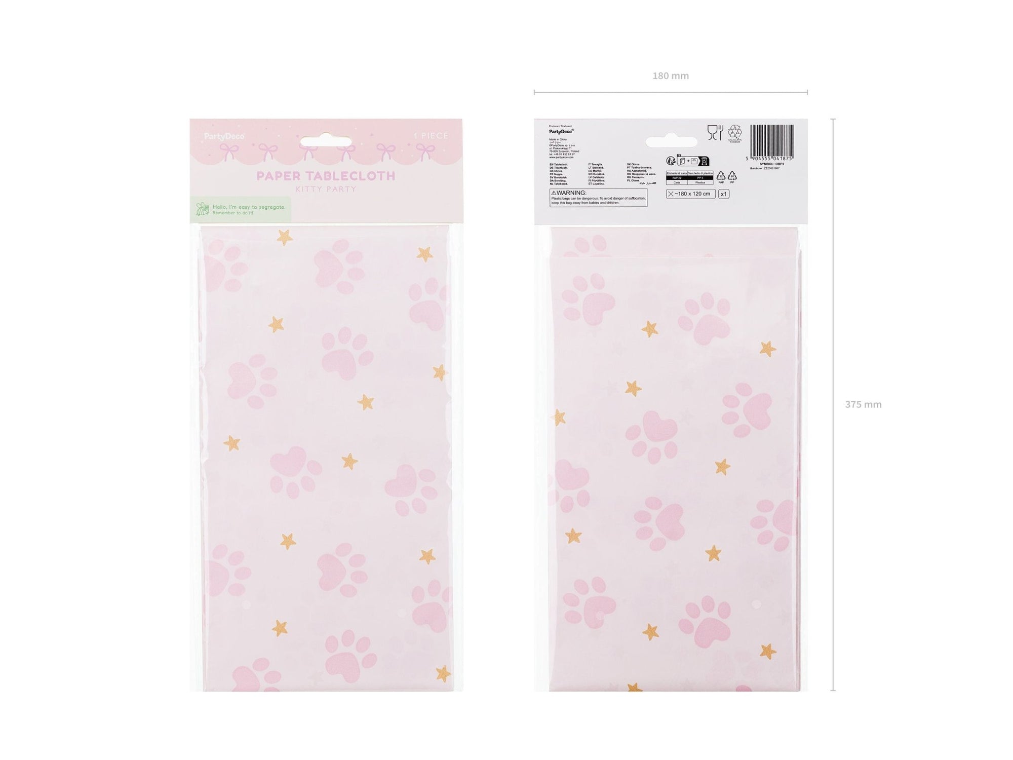 Pink Paws Tablecloth - Stesha Party