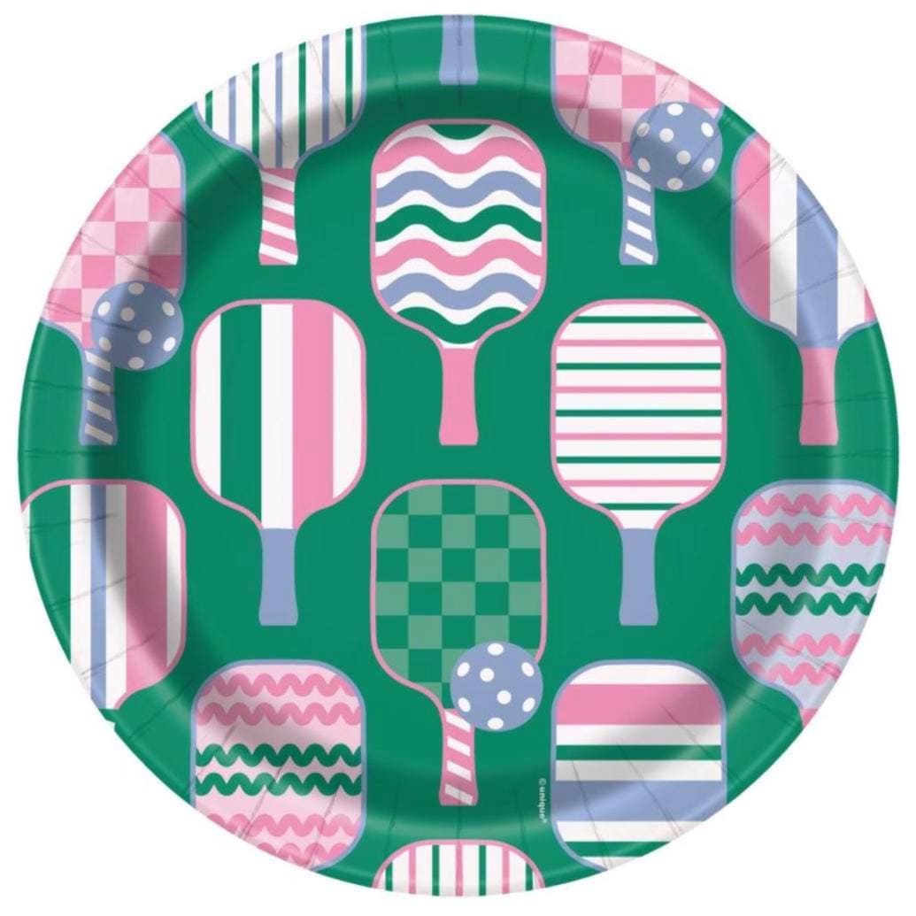 Pink Pickleball Party Dinner Plates 9" - Stesha Party