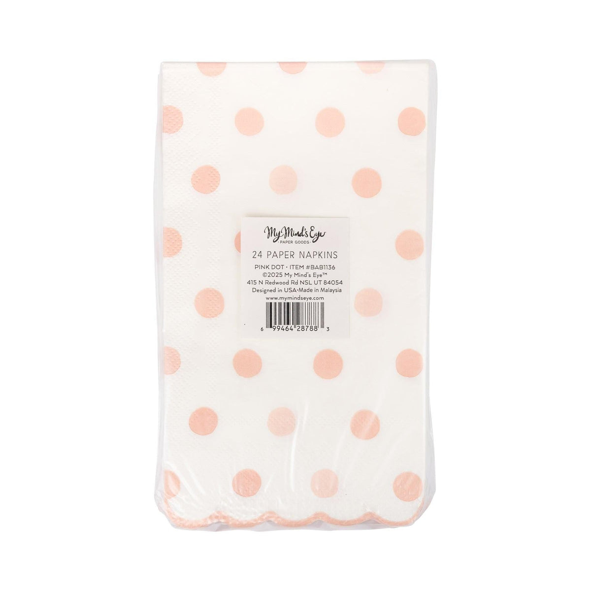 Pink Polka Dot Napkins 24ct - Stesha Party