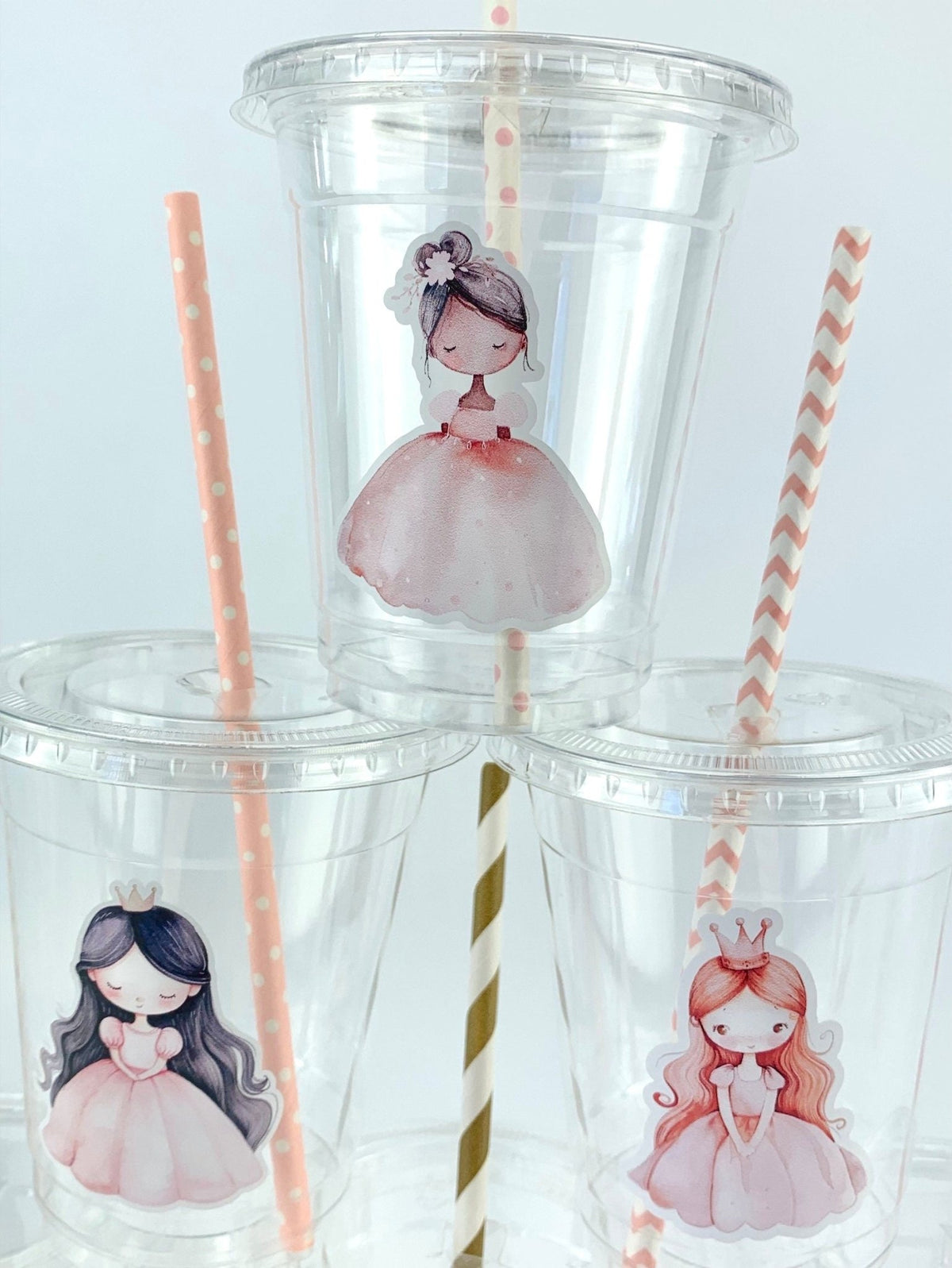 Pink Princess Party Cups 12ct - Stesha Party