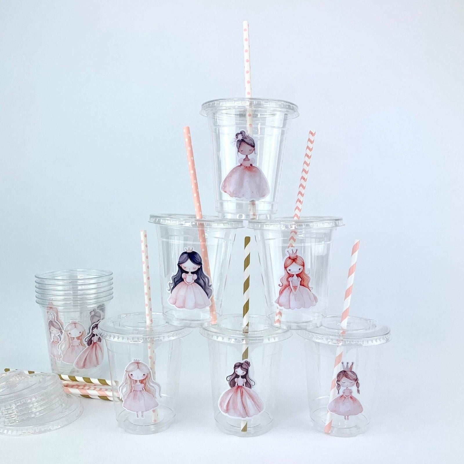 Pink Princess Party Cups 12ct - Stesha Party