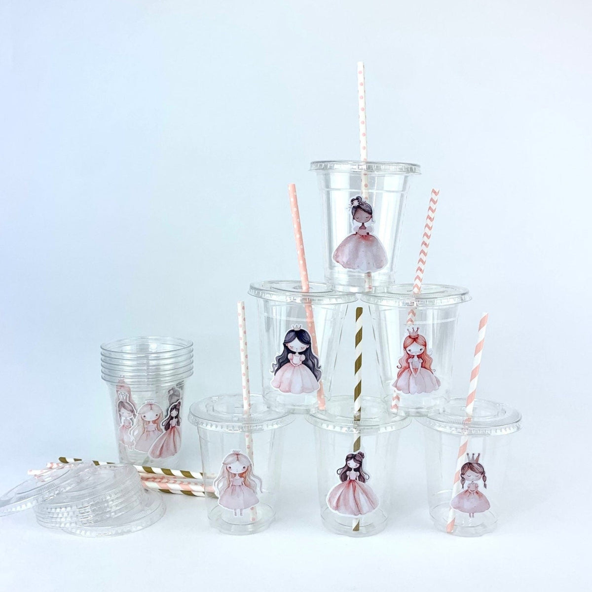Pink Princess Party Cups 12ct - Stesha Party