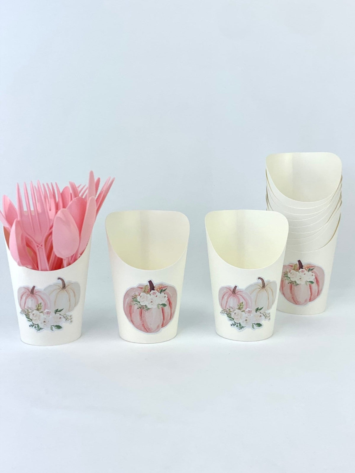 Pink Pumpkin Charcuterie Cups - Stesha Party