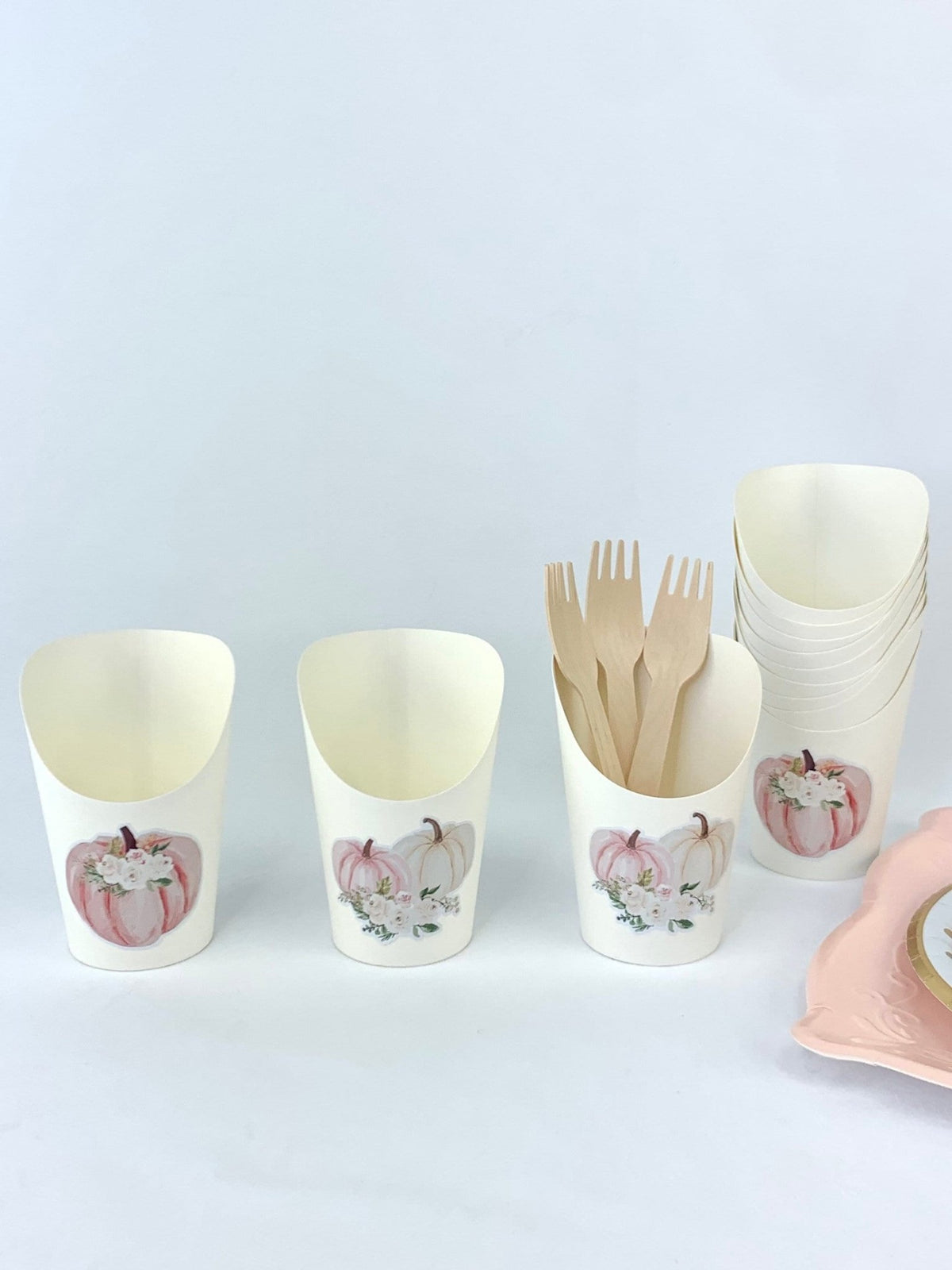 Pink Pumpkin Charcuterie Cups - Stesha Party