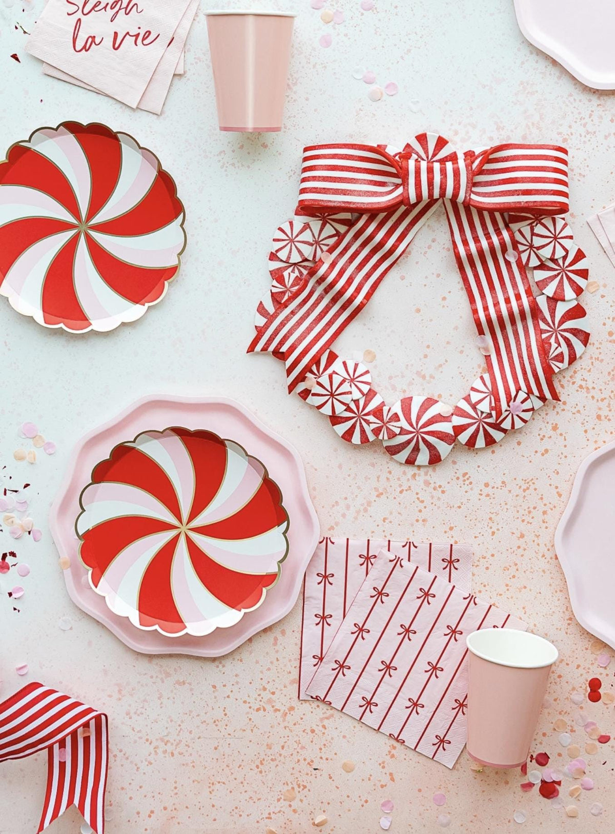 Pink & Red Bow Party Napkins - Stesha Party