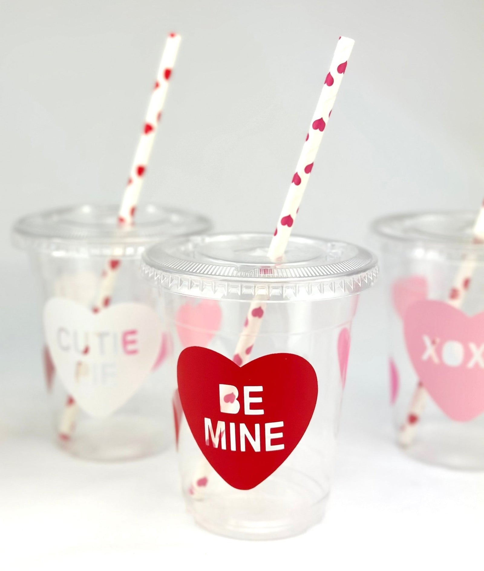 Pink & Red Conversation Heart Cups 12ct - Stesha Party
