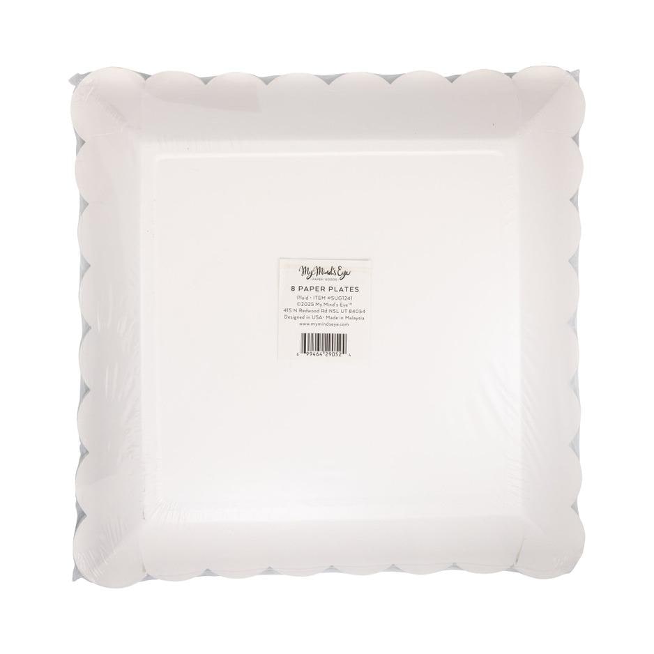 Pink & Red Plaid Christmas Plates 8ct - Stesha Party