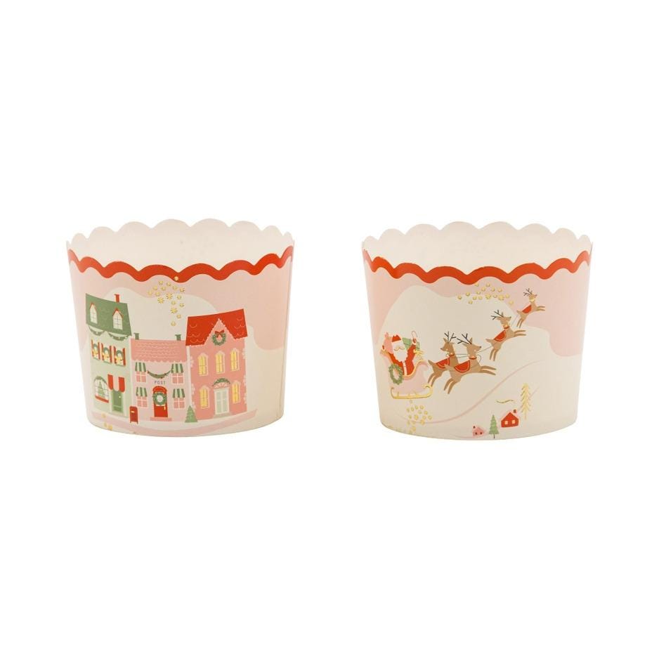 Pink & Red Santa Baking Cups - Stesha Party