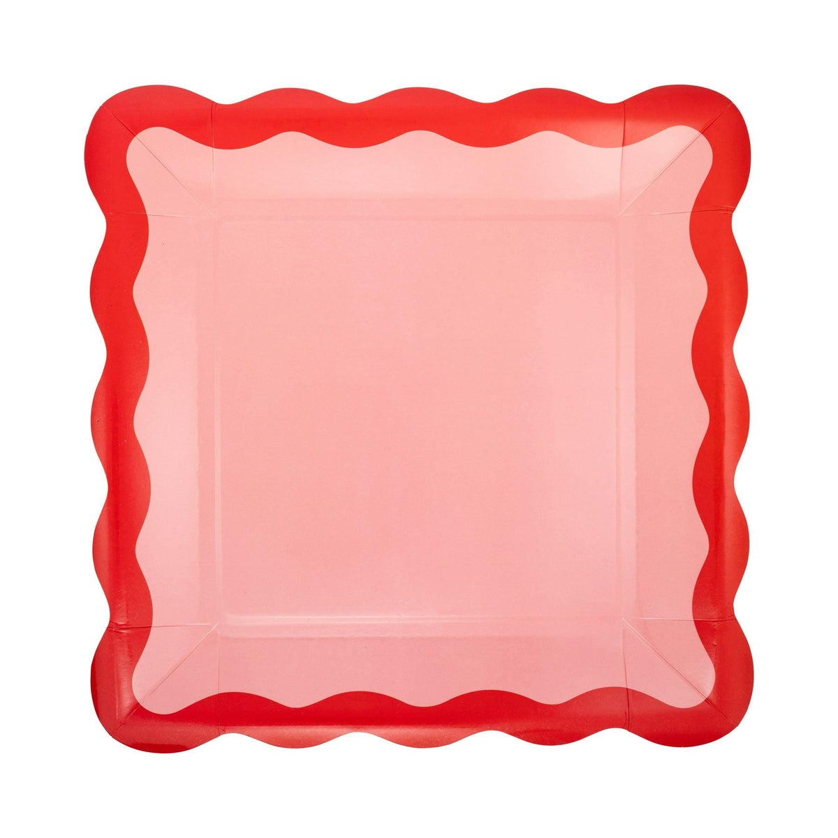 Pink &amp; Red Scalloped Party Plates 10" - Stesha Party