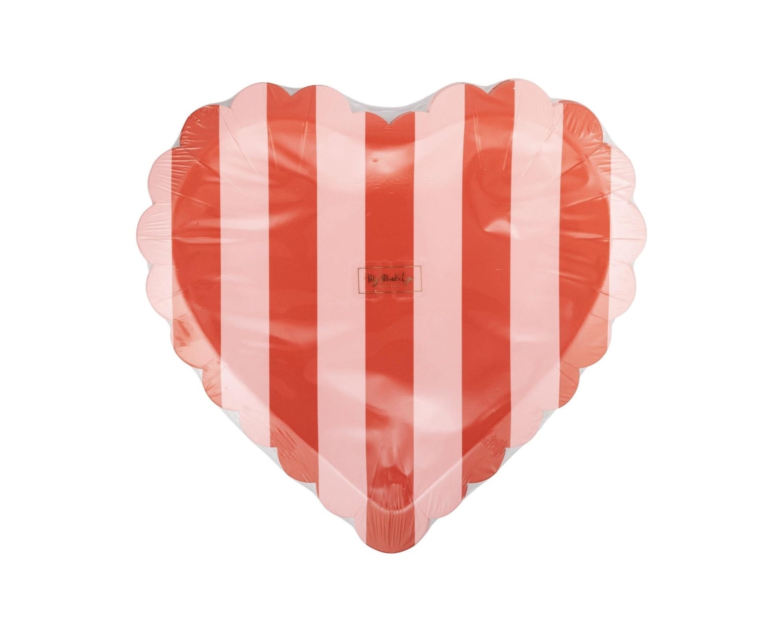 Pink & Red Striped Heart Plates - Stesha Party